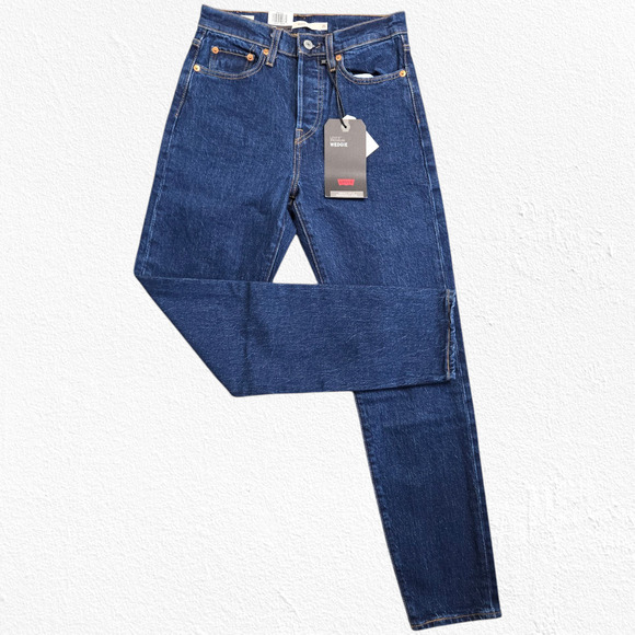 Levi's Denim - Levi's Wedgie Dark Wash High Waisted Classic Snug Tapered Leg Jeans Size 26